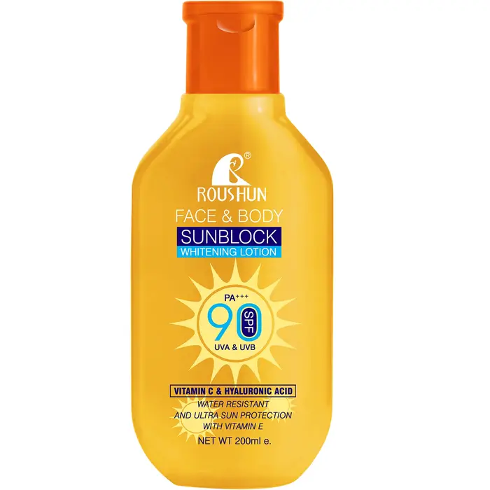 Lotion corporelle solaire 2 en 1 à la vitamine C et à l'acide hyaluronique
