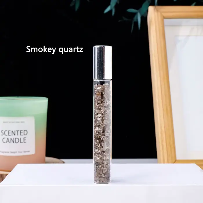 Bouteille de parfum en pierre concassée en cristal naturel, bouteille distributrice d'huile essentie