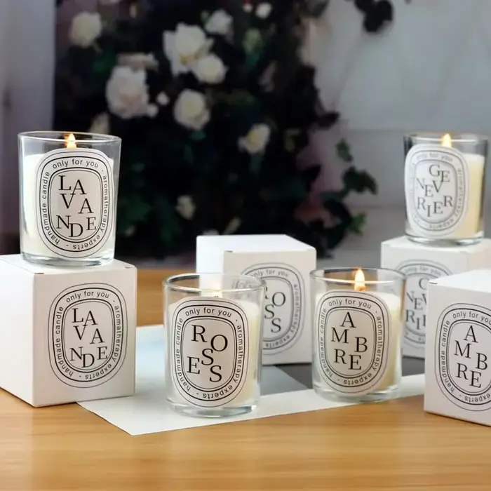 Bougie romantique parfumée transparente