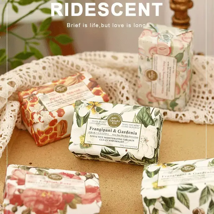 Savon parfumé aux fleurs, 200g, huile essentielle, savon fait à la main pour le nettoyage du corps, cadeau, cadeaux de fête de mariage