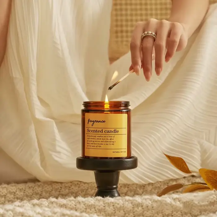 Bougie parfumée au thé, sans fumée, faite à la main, aromathérapie, ambiance rétro, cire de soja, pa