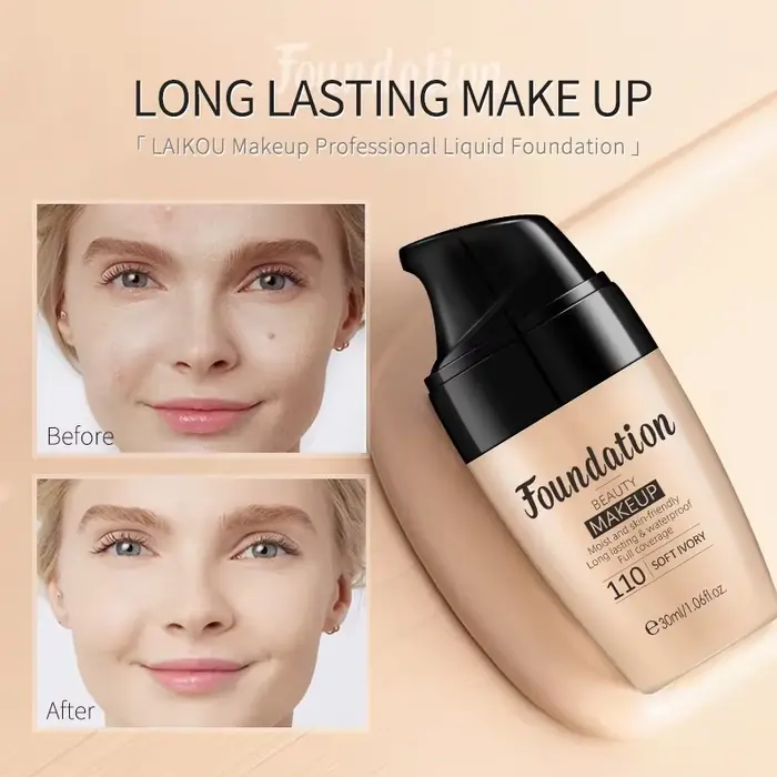 Crème de fond de teint longue durée pour le visage