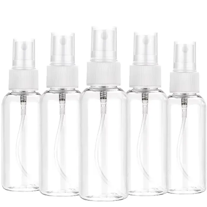 Atomiseurs rechargeables en plastique transparent pour parfum 10ml 30ml 50ml 60ml 100ml gris clair jaune clair vert clair pour femmes occasions spéciales cadeaux