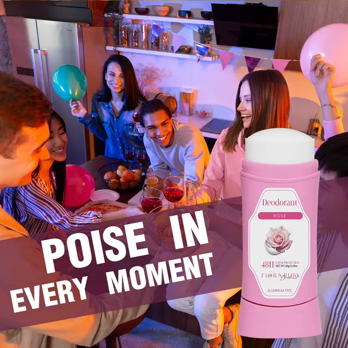 Parfum solide rafraîchissant et durable pour femme, fleurs blanches et arôme de rose, pour toute la journée, protection contre la transpiration et les odeurs sous les bras, 2.22OZ