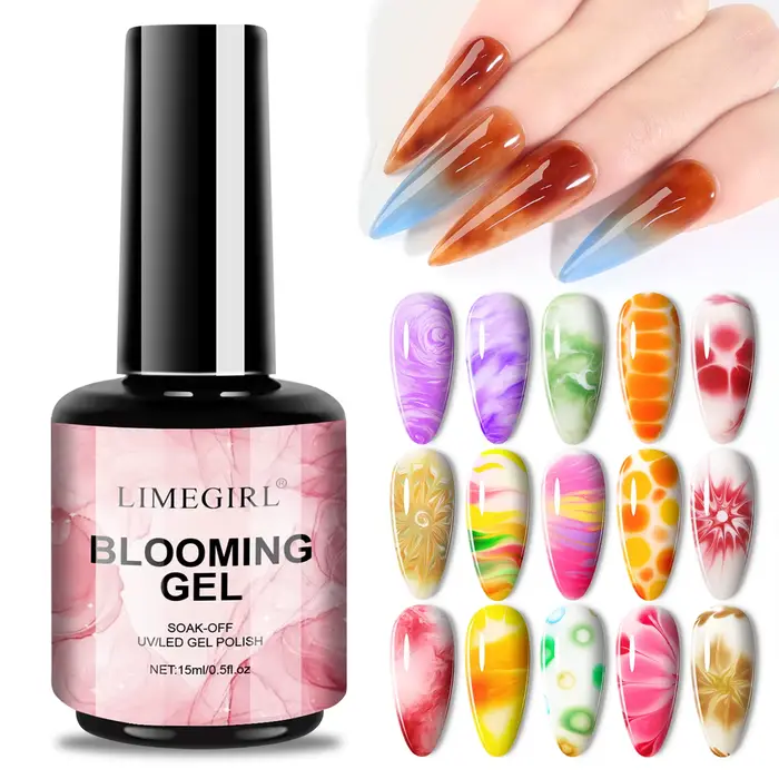 LIMEGIRL 15ML clair floraison Gel vernis UV trempage propagation marbre