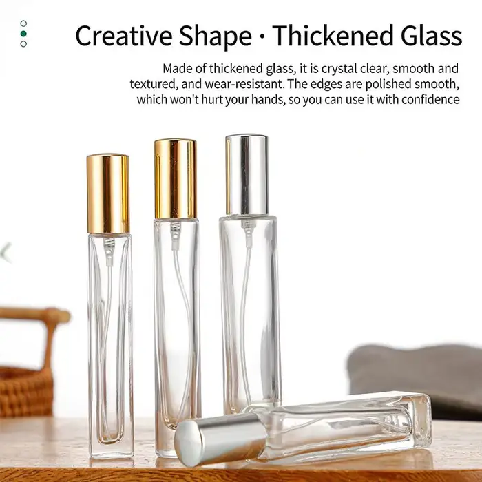 Flacons de parfum vides en verre de 10 ml, flacons ronds épais transparents, rechargeables pour la préparation de mélanges d'huiles essentielles DIY