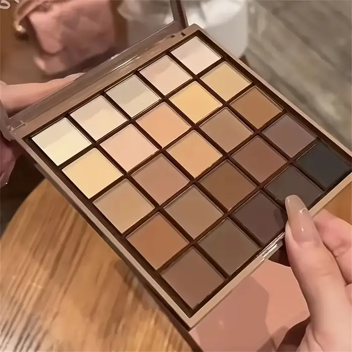 Palette de fards à paupières de 25 couleurs – Ton brut neutre gris et marron