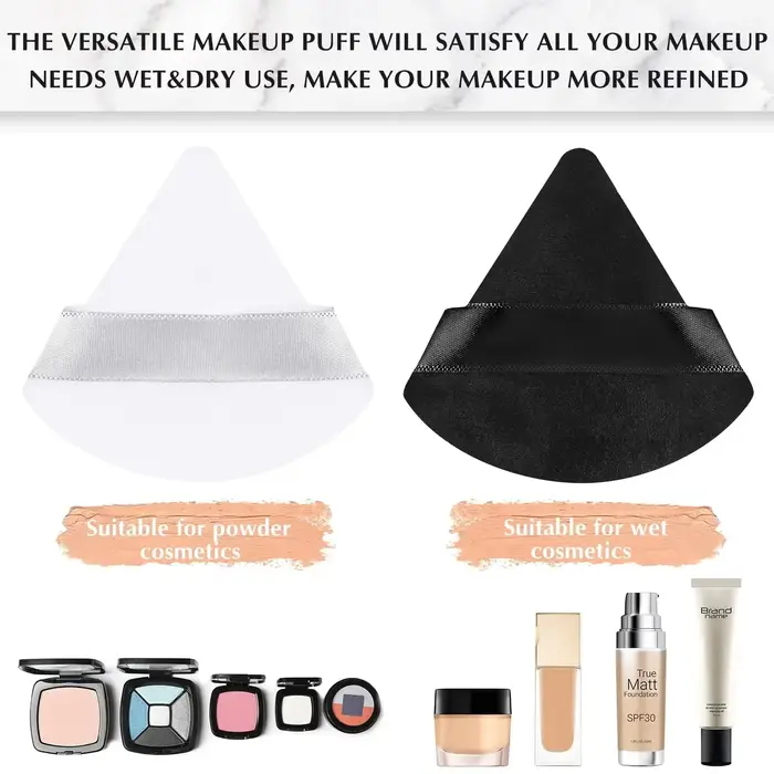 10/20 pièces Triangle velours poudre bouffée Pizza farines Mini visage maquillage éponge cosmétiques