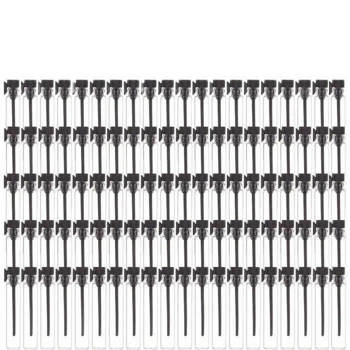 100 pièces + 10 accessoires échantillon de parfum rechargeable en verre de 1 ml avec 100 flacons compte-gouttes