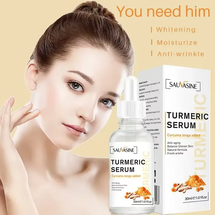 Essence de curcuma pour le visage, peut pénétrer dans l'épiderme, nourrissant en profondeur, fournissant un soin doux et efficace pour la peau, 30ml