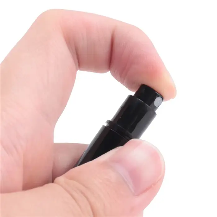AFOURT-300Pcs/Lot 2Ml bouteille de pulvérisation de parfum en plastique noir échantillon pulvérisate