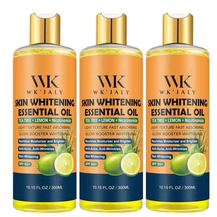 Huile pour le corps éclaircissante à la niacinamide WK JALY pour tous les types de peau, avec arbre 