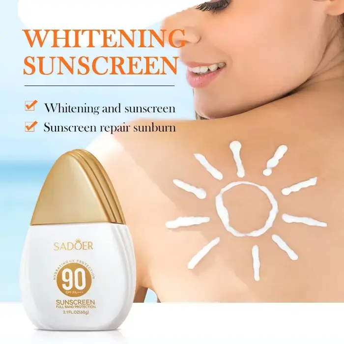 SADOER SPF90 + crème solaire pour visage corps crème solaire bloqueur solaire rafraîchissant Non gra