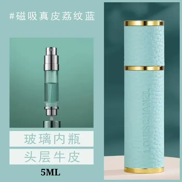 Atomiseur de parfum portable en cuir véritable, contenant liquide pour cosmétiques, mini vaporisateur de voyage, bouteille de luxe africaine, d'extraction illable de tous les jours, 5ml, 8ml
