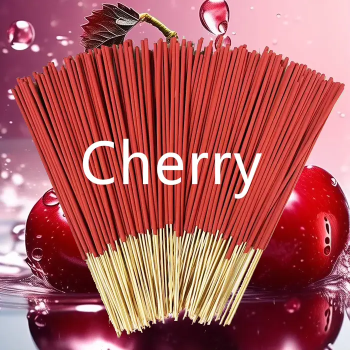 Bâtonnets d'encens au parfum cerise faits à la main - 22. Encens artificiel en bois longue durée de 0 cm