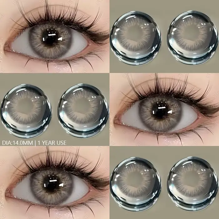 EYESHARE Lentilles de contact colorées avec prescription myopie lentilles bleues avec degré gris élèves lentilles marron lentilles mode annuelle