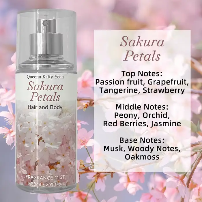 Brume parfumée pour le corps 88ml - Love Spell Rosemary/Pétales de Sakura/Seduction de rose/Coco dou