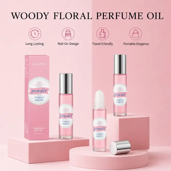 Huile de phéromone roll-on 10 ml - Huile parfumée portable, parfum floral boisé à la rose, au safran et au bois de santal, eau de parfum pour les voyages