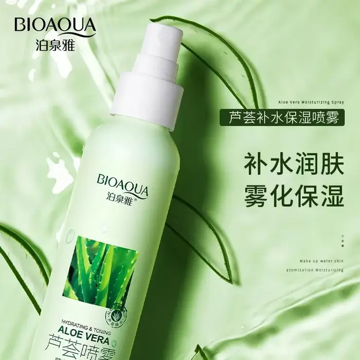 Base de maquillage à l'aloe Vera, Spray hydratant pour le visage, améliore la sécheresse, liquide, a
