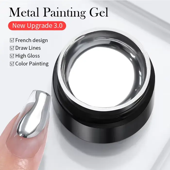 BORN PRETTY – vernis à ongles en Gel métallique, effet miroir, Chrome, or, argent, ligne de dessin Super brillante, vernis français pour Nail Art