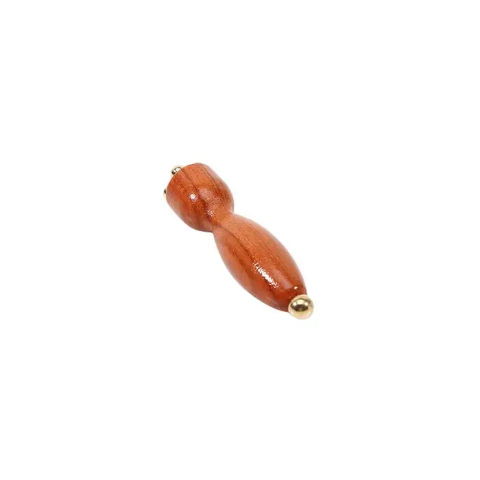 Masseur facial en forme de graine de lotus, outil de beauté en laiton et bois de rose, Gua Sha facia