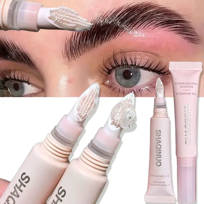Gel à sourcils 3D imperméable, résistant aux taches, coiffage et mise en forme des sourcils avec bro