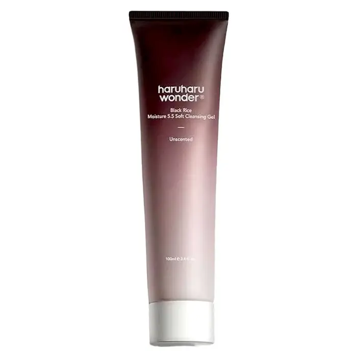 Gel nettoyant hydratant Haruharu Wonder Black Rice 100ml, sans parfum, nettoyage en profondeur des p