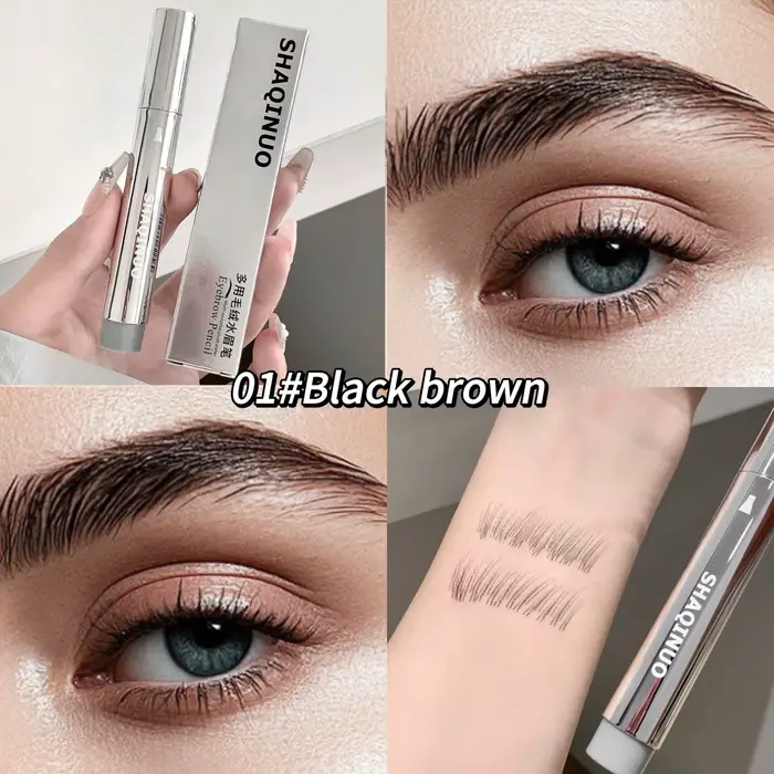 Stylo à sourcils imperméable, conception multi-pointes pour les coups de cheveux, maquillage naturel