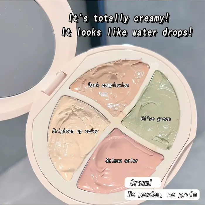 Palette de correcteurs imperméables 4 en 1, texture naturelle hydratante longue durée, crémeuse, couvre les imperfections/cercles foncées/acné