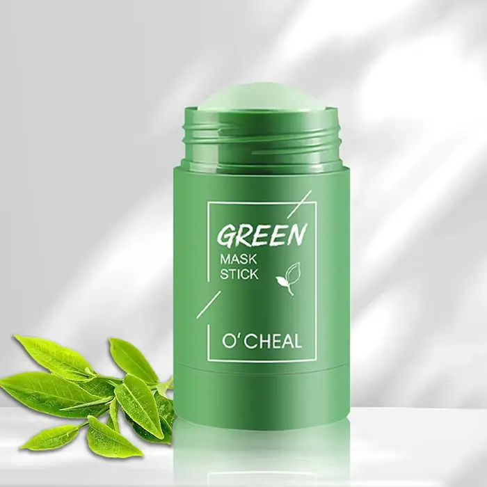 Masque facial solide bâton thé vert miel pêche nettoyage des pores hydratant Long charbon d'aubergine Film de boue