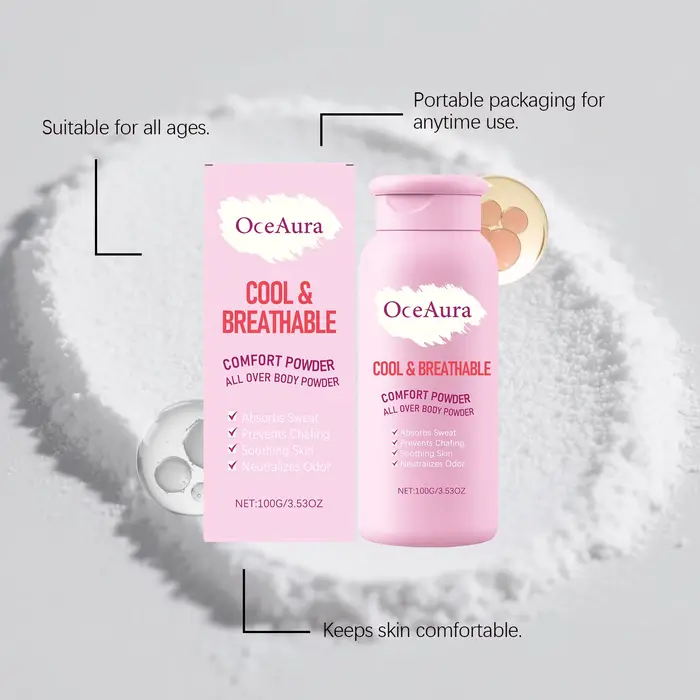 Poudre corporelle rafraîchissante et apaisante 100 ml – Soin lissant pour la peau