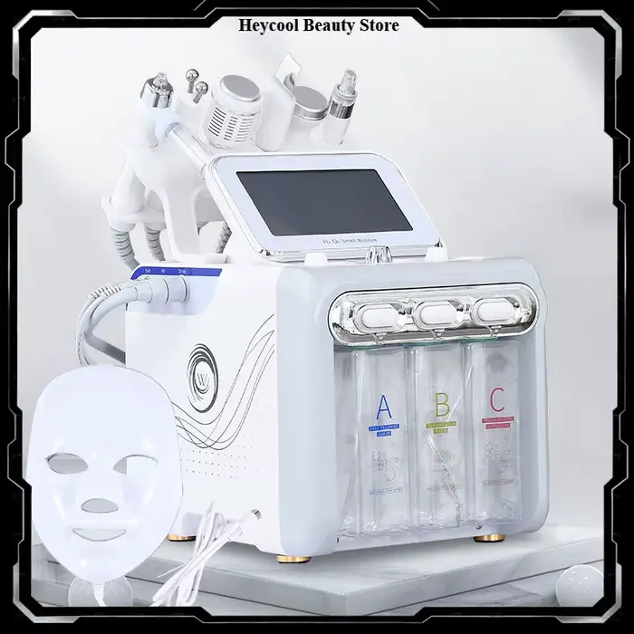 Appareil de nettoyage de la peau et d'élimination des points noirs 7 en 1 H2O2, machine de beauté po
