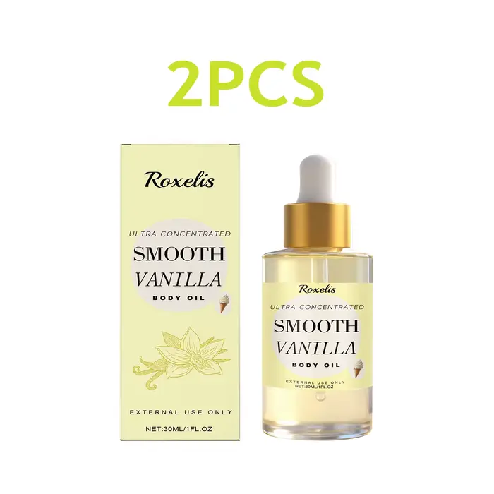 Huile corporelle parfumée crémeuse à la vanille Roxelis 30 ml, huile essentielle hydratante pour le