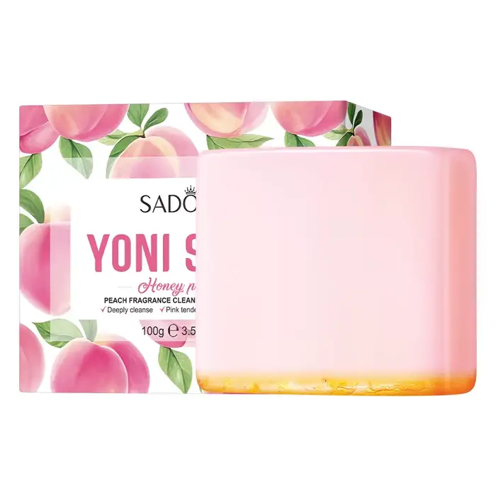 Le savon intime pêche comprend un filet moussant - Nettoyage et fraîcheur doux, formule ph-équilibré