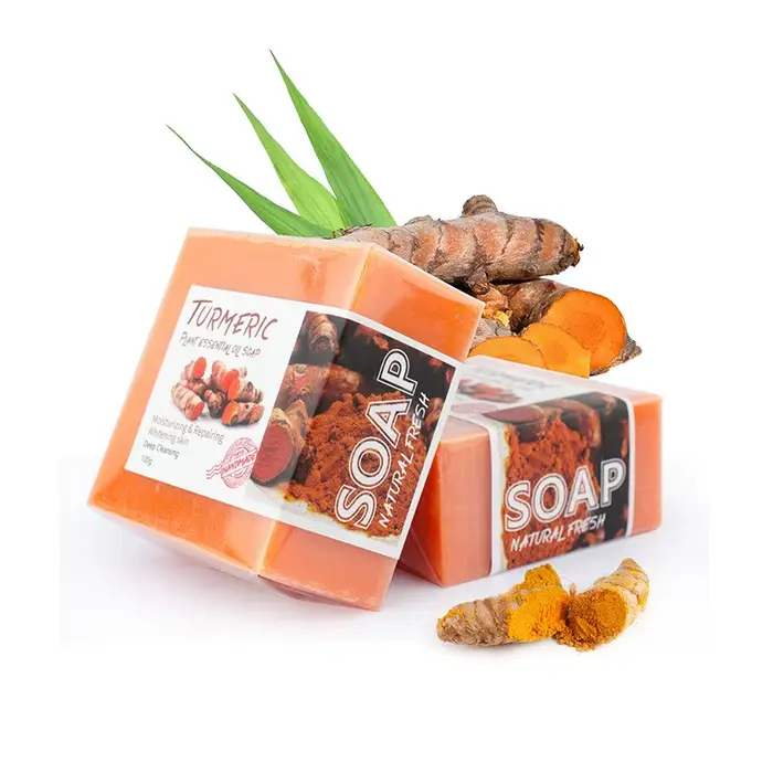 100g de savon au curcuma naturel pur, savon aux huiles essentielles, savon fait main pour le nettoyage, le bain, le nettoyage en profondeur, soins de la peau, hydratant