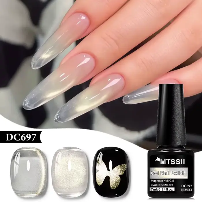 Vernis à ongles Gel magnétique chat lumière d'eau effet de perle de verre coloré Semi Permanent tremper UV LED Gel