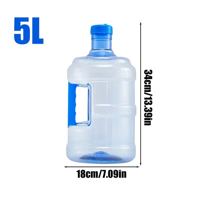 Bouteille d'eau pure 5/7,5 L, réutilisable, portable, pour eau minérale, seau de rangement pour voiture et extérieur, baril distributeur de qualité alimentaire