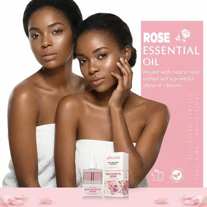 Sérum Huile d'Eau de Rose Pure Naturelle pour le Visage – Hydrolat de Rosa Damascena – Essence Rafraîchissante – Eau