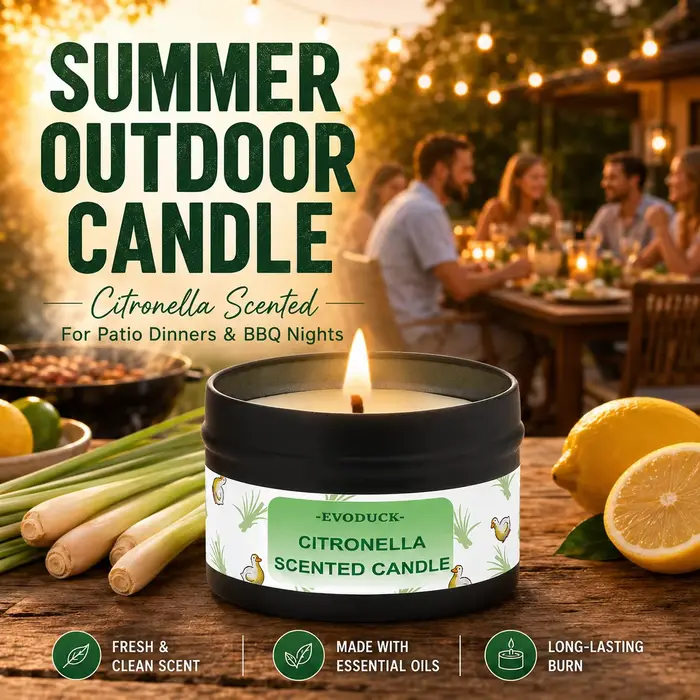 Bougie à la citronnelle pour l'extérieur, bougie parfumée à la citronnelle fraîche pour la cour, le patio, le jardin, le barbecue, le pique-nique, le camping, la fête d'été, la décoration de la maison