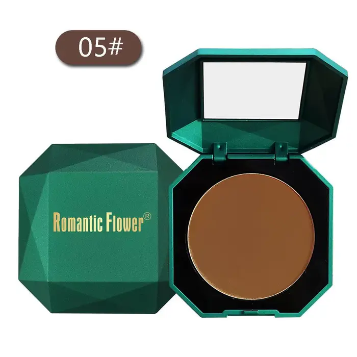Poudre pressée foncée 4 couleurs, poudre mate pour peau foncée, longue durée, imperméable, fard à jo