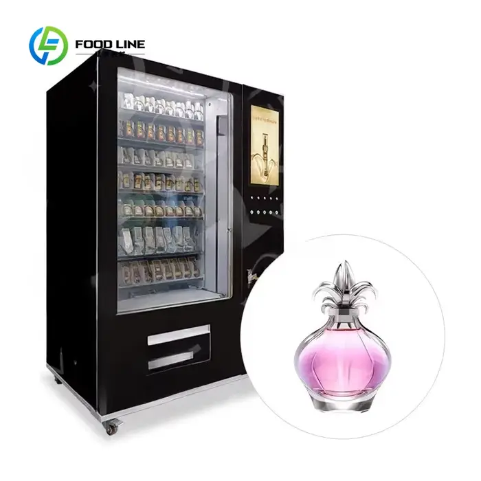 Machine distributrice de parfums personnalisée pour échantillons cosmétiques, 10 flacons, avec système de paiement par carte de crédit, pièces et espèces