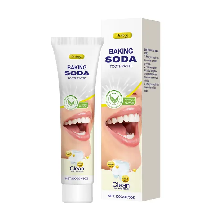Dentifrice blanchissant Oralhoe au bicarbonate de soude 100g – Anti-jaunissement, élimine les taches