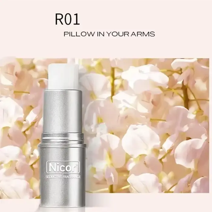 Tube argenté femme parfum solide Portable baume
