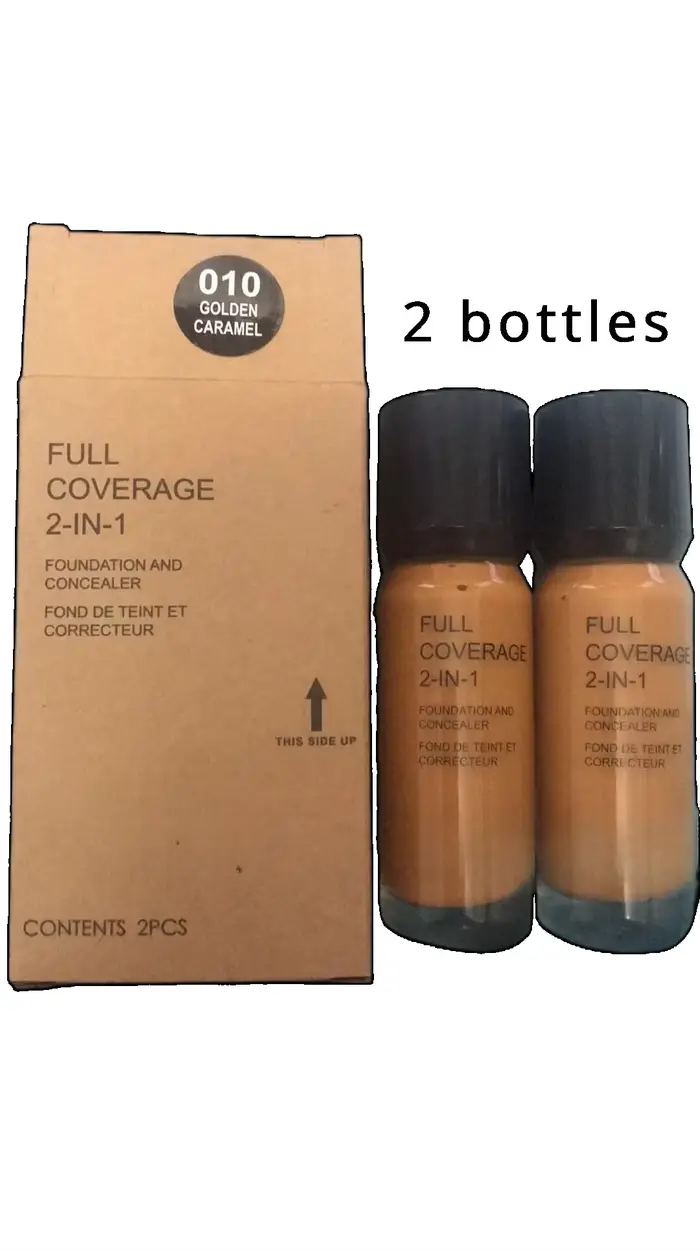 Fond de teint liquide 2-en-1 couleur chair, en flacon verre, hydratant et nourrissant, correcteur, c