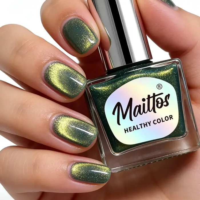 Vert - Vernis à ongles à base d'eau effet œil de chat 12ml