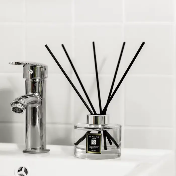 Diffuseur de parfum aromatique sans feu pour chambre à coucher, parfum de maison, parfum de basilic de citron vert, aromathérapie, décoration française, 120ml