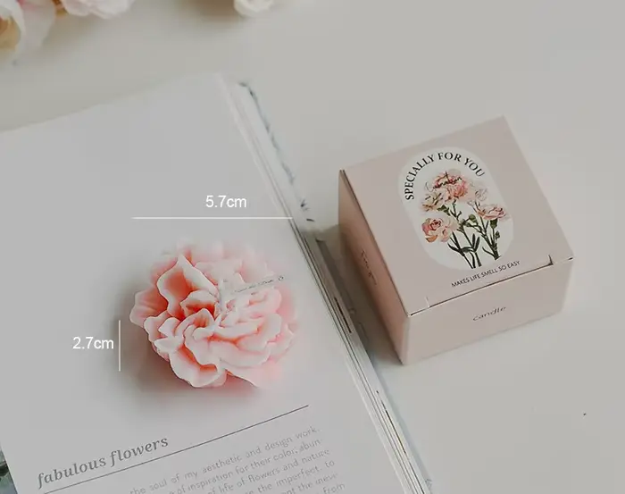 Bougie à œillets parfumée faite à la main, bougie d'aromathérapie en cire de soja, bougies d'anniver