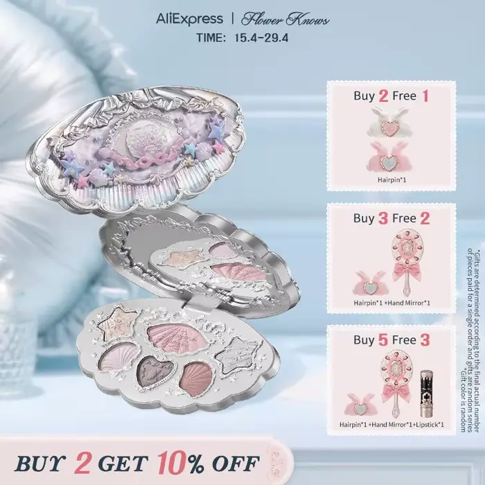 Flower Knows Shell's Jewel Collection Palette de maquillage 6 couleurs