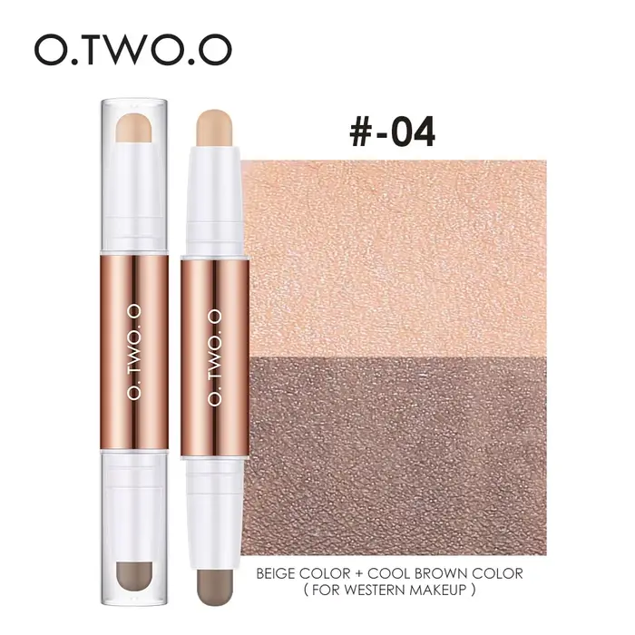 O.TWO.O Bâton éclaircissant et bronzant pour le visage, stylo à double tête, imperméable, maquillage