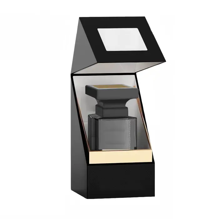 4 flacons de parfum en verre coloré luxueux de 50 ml, flacons de parfum vides pour hommes noirs sans